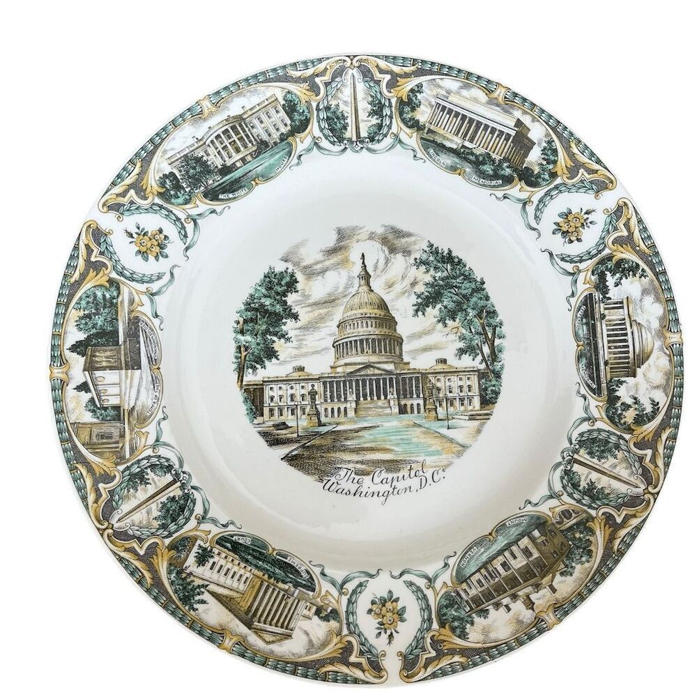 Vintage Imperial‎ Salem Washington D.C. Souvenir Plate 11" The Capitol